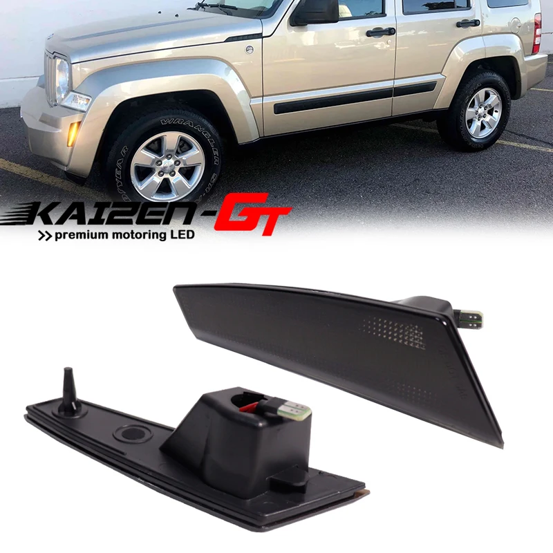 Bernstein/Weiß LED Auto Vorderen Stoßfänger Seite Marker Anzeige Lichter Für 2008-2012 Jeep Liberty Blinker/fahren/Parkplatz Lichter