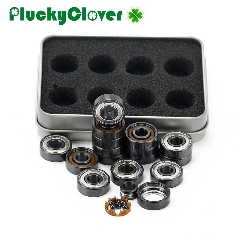 160pcs/lot Si3n4 BSB Speed Bearing 608z Black Hybrid Ceramic 6 Ball Skateboard Bearing 608 Longboard 8mm Bearing Scooter bearing