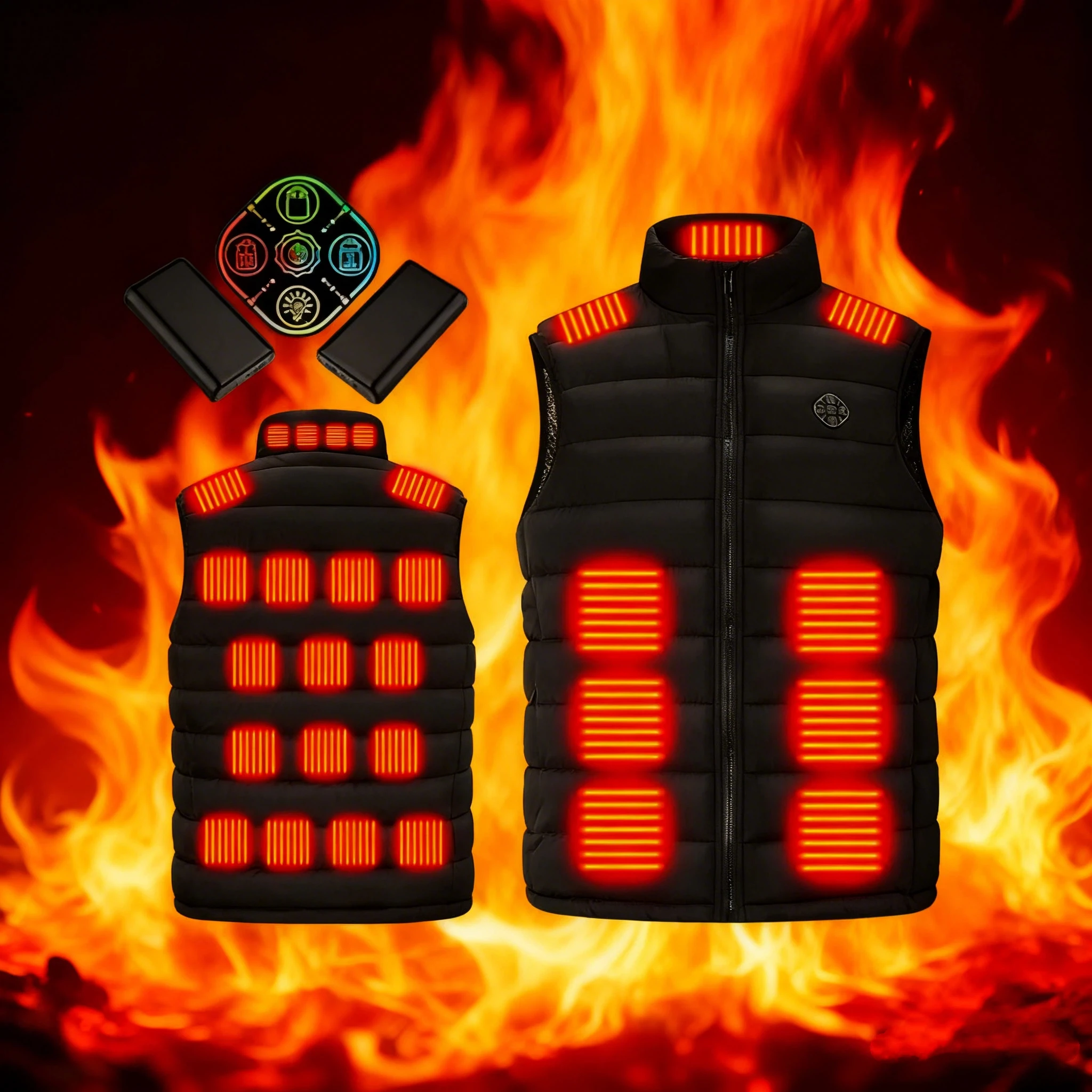 

Winter 28 zone heating vest men's and women's USB electric heating set, full body temperature control, no portable power supply