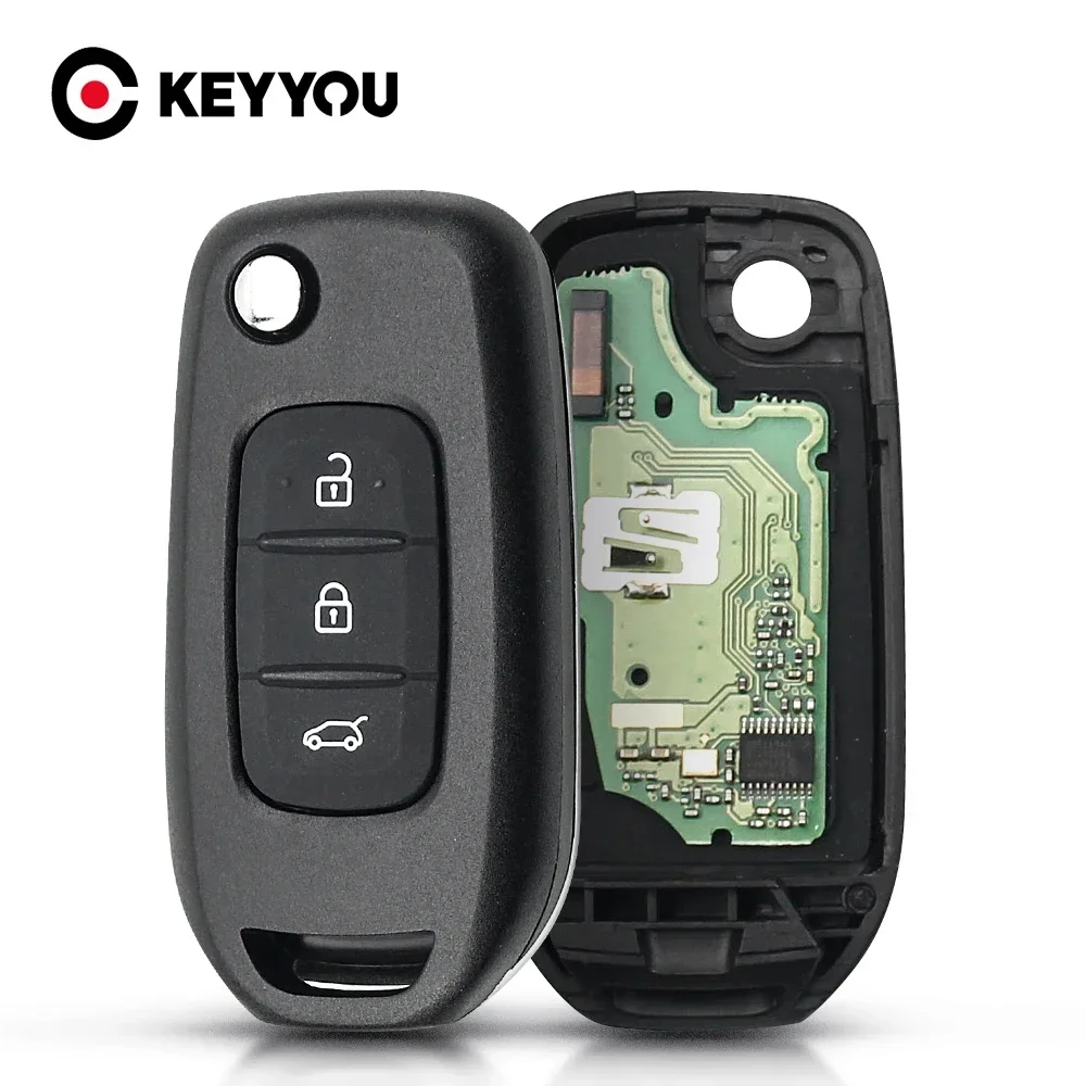 

KEYYOU 3 кнопки откидной дистанционный брелок для Renault Kadjar символ Captur Megane 433 МГц Hu138te VAC102 PCF7961M чип 433 МГц 2016+