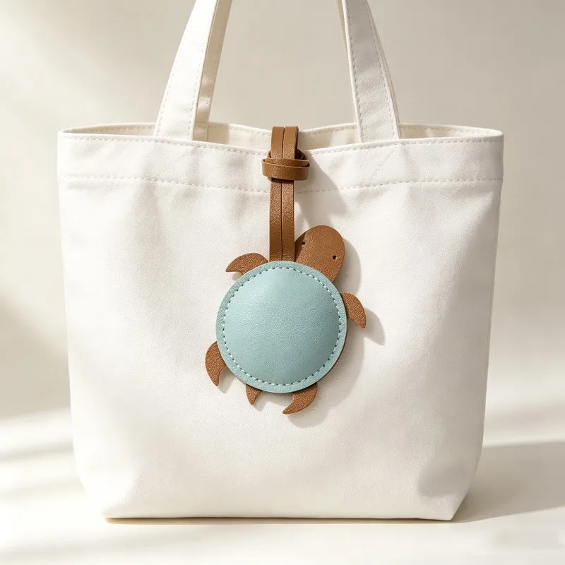 Handmade PU Leather Cute Turtle Shaped Keychain Pendant Women Bag Luggage Travel Decor Charm