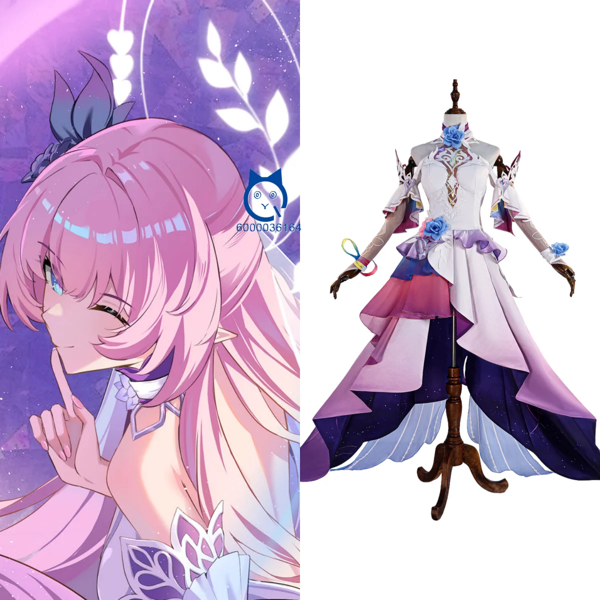 

Game Honkai: Star Rail Cosplay Costume Anime Cyrene Role Playing Clothes Purple Dress Outfit Wig Shoes Women Comic Con Halloween