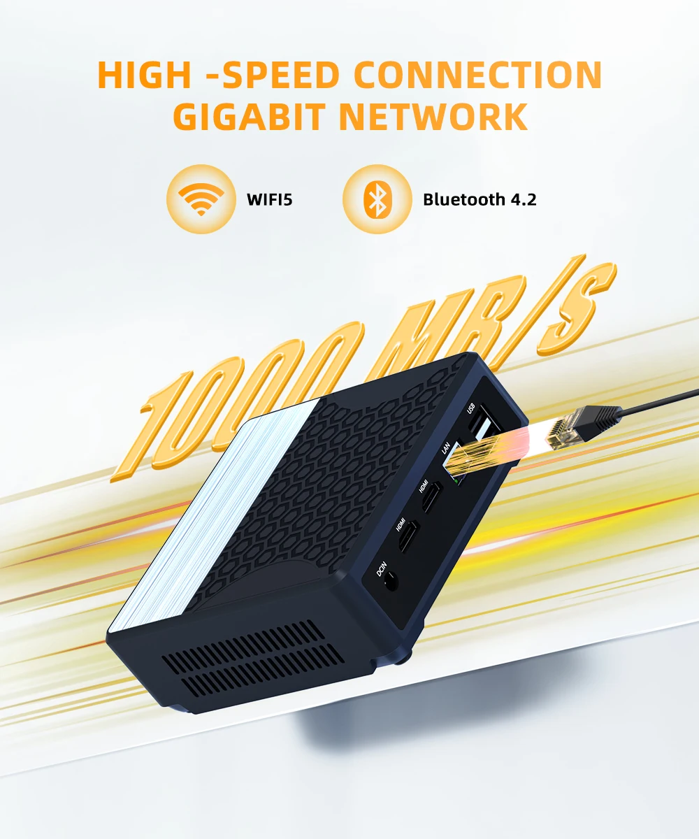 YCTipc Alder Lake N100 Mini PC Windows 11 Pro WiFi5 BT4.2 DDR4 16 GB di RAM 512 GB NVMe SSD RJ45 Desktop Office