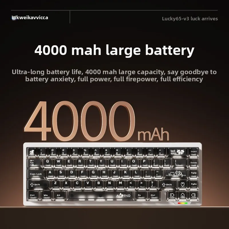 WEIKAV Lucky65 V3 Tastiera meccanica in lega di alluminio Wireless Tri Mode Supporto QMK VIA Tastiera da gioco fai da te Accessori per giocatori