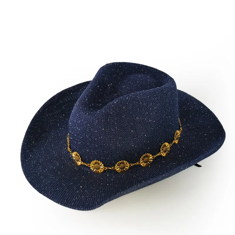 

Soft Colorful Shiny Straw Cowboy hat Unisex breath straw hat men women summer western cowboy Jazz Hat Wholesale Panama sun hat