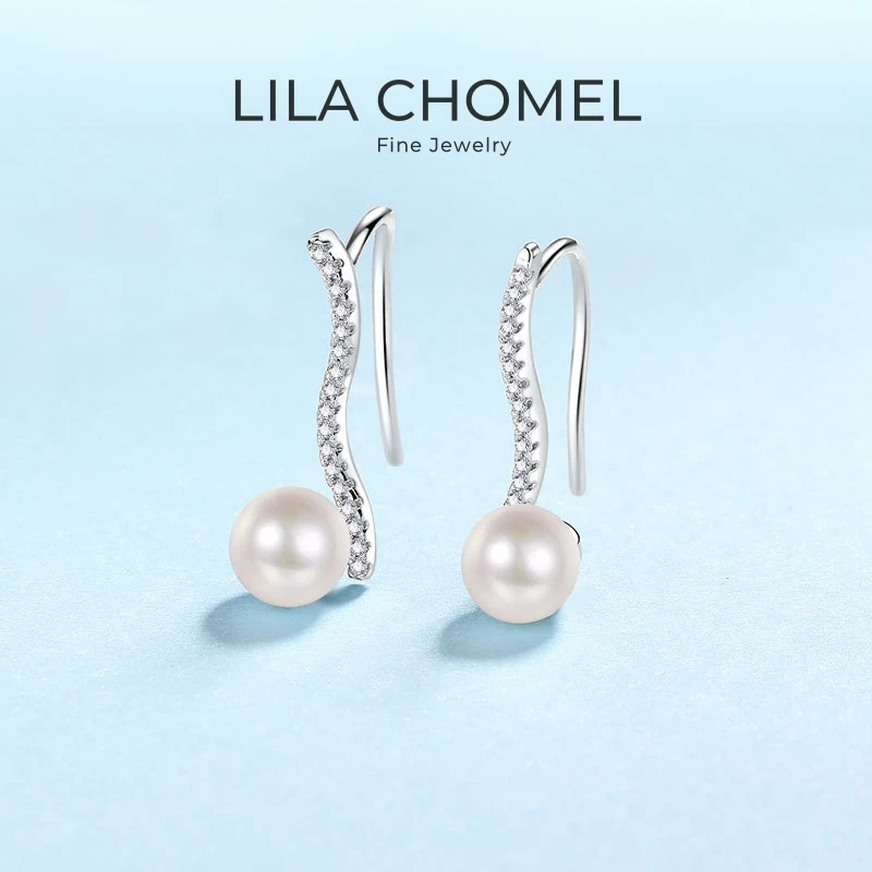 

Women Valentine's Day 0.14CT Moissanite Diamond Daughter Birthday Gift Stud Earrings PT950 Platinum Girl Pearl Wedding Jewelry