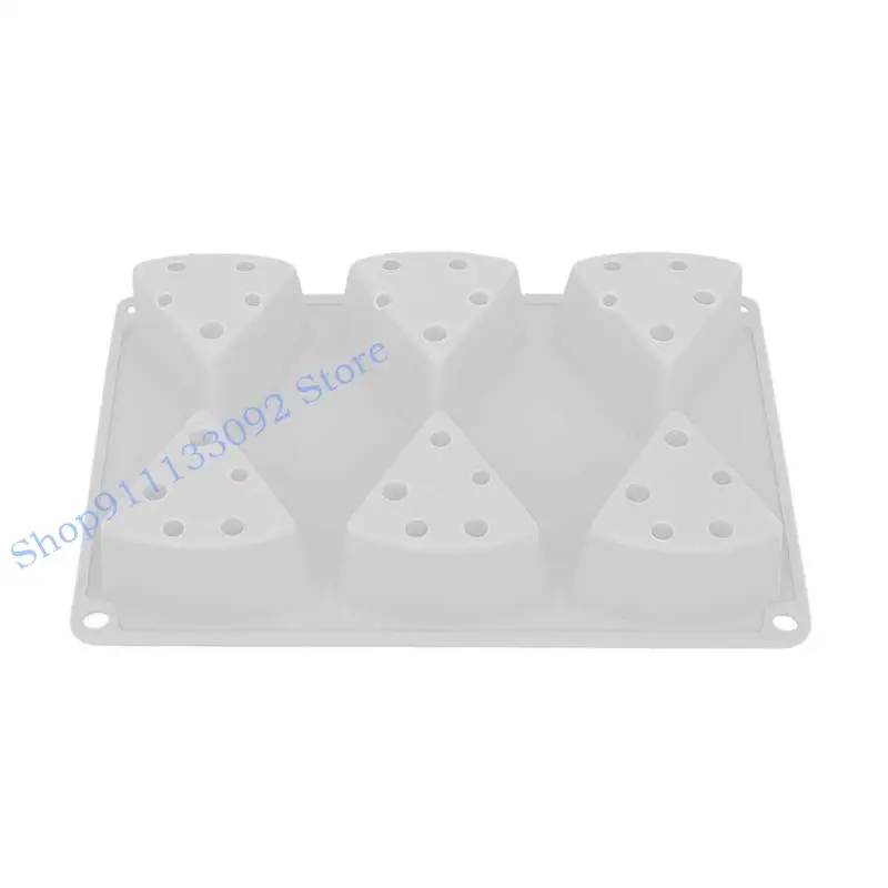 

H9ED 6 шт. треугольные силиконовые формы для выпечки для сыра, шоколада, украшения, безопасный для мытья в посудомоечной машине