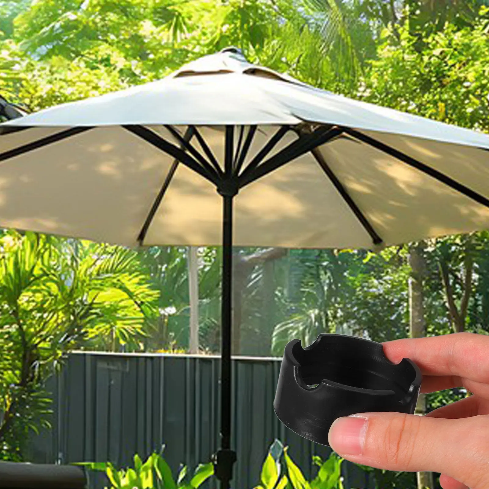 Patio Umbrella Base Sleeve Heavy Duty Plastic Stand Holder for Deck Railing Clamp Bracket Outdoor Mount