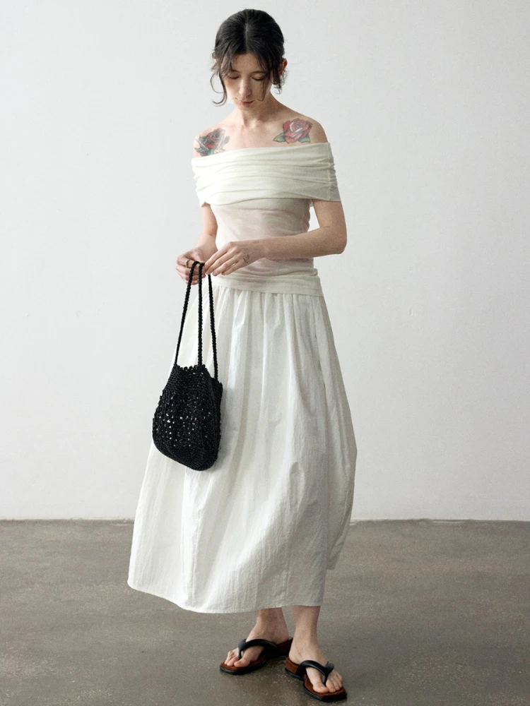 

Модный женский топ с открытыми плечами, тонкий, в корейском стиле, с эффектом полупрозрачности, новая летняя футболка