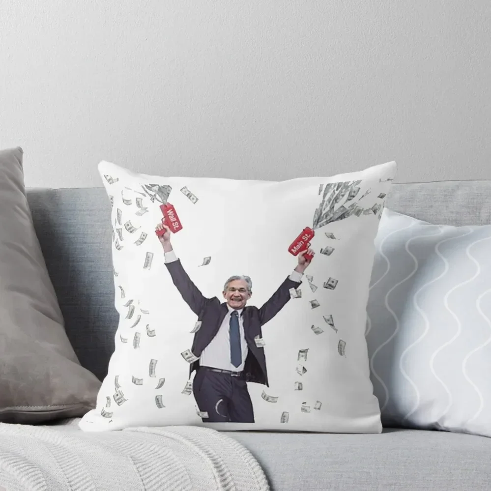 Jerome Powell Money Printer Throw Pillow Pillow Cover Cushions Cover Sofa Covers Pillows Aesthetic pillow