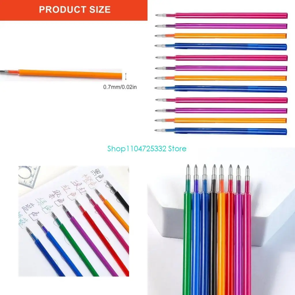 

P5EA 12 Pcs Gel Ink Pen Refills Colorful Gel Pen Refills Erasable Pen Refills Office and School Supplies for Journal Writing