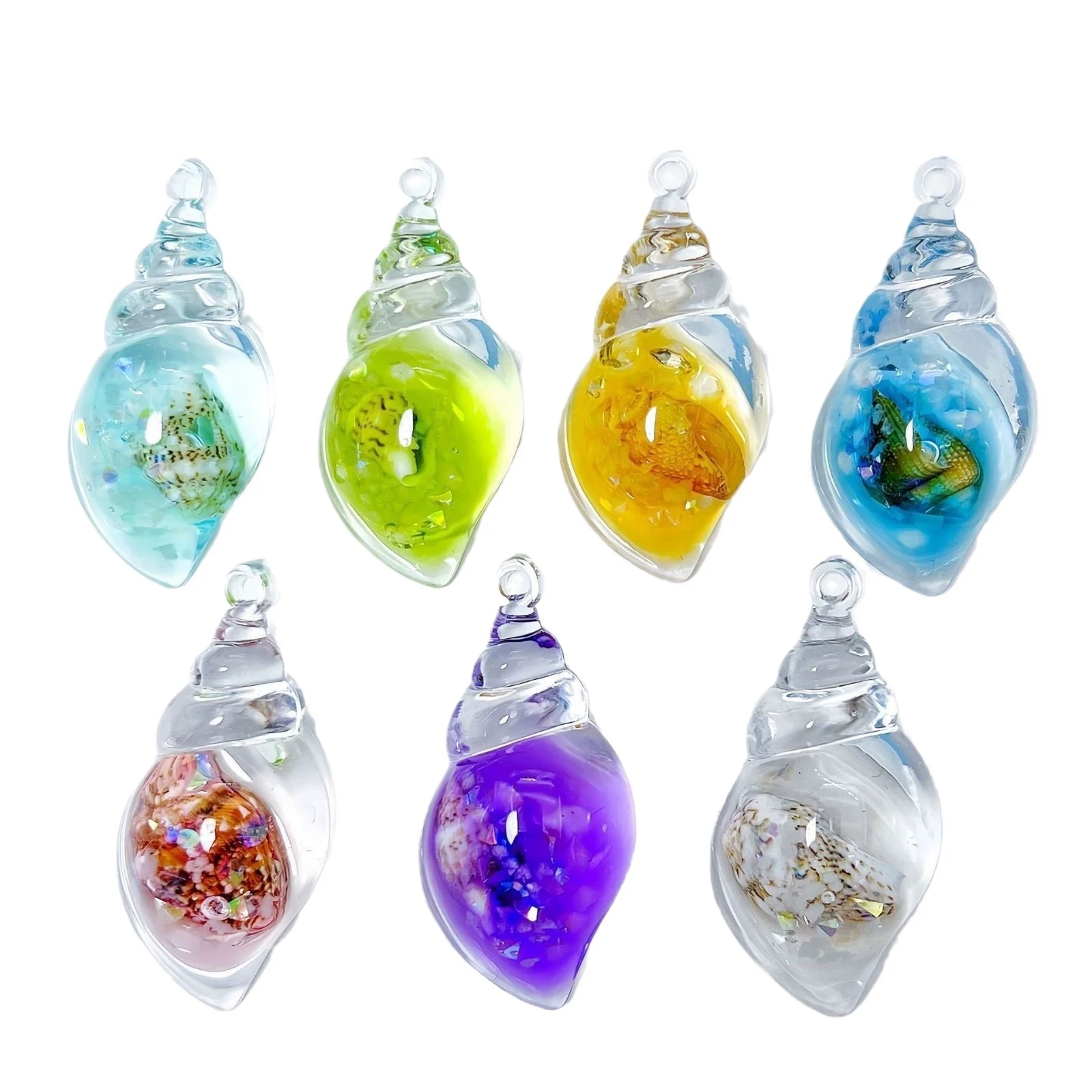 Fashion Cute Glowing Conch Keyring Women Handbag Key Chain Lady Bag Trinket Wedding Jewelry Man Car Keychain Accessaries Gift