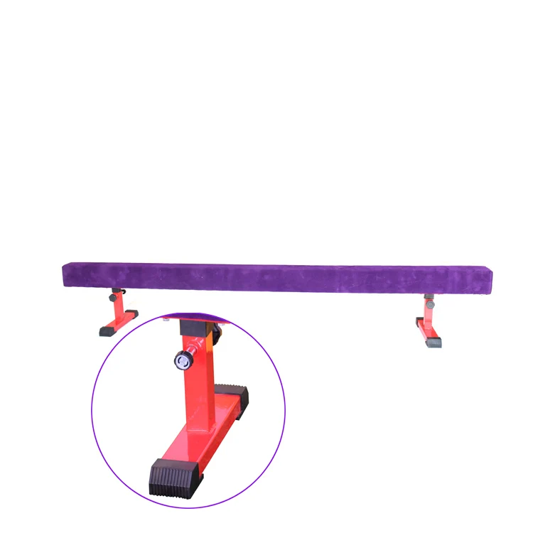 CE Approved Oval Shape 12FT Height Adjustable Gymnastic Balance Beam For Kids in Suede Cover