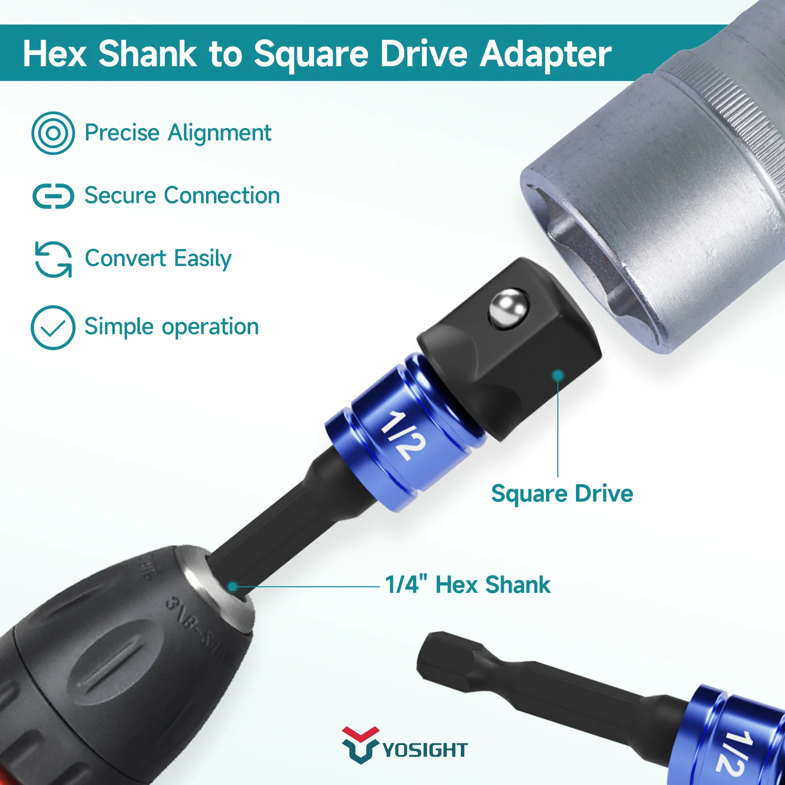 3pcs Set Electric Drill Extender Impact Grade Power Hand Tools, Driver Sockets Adapter Extension Set, 1/4