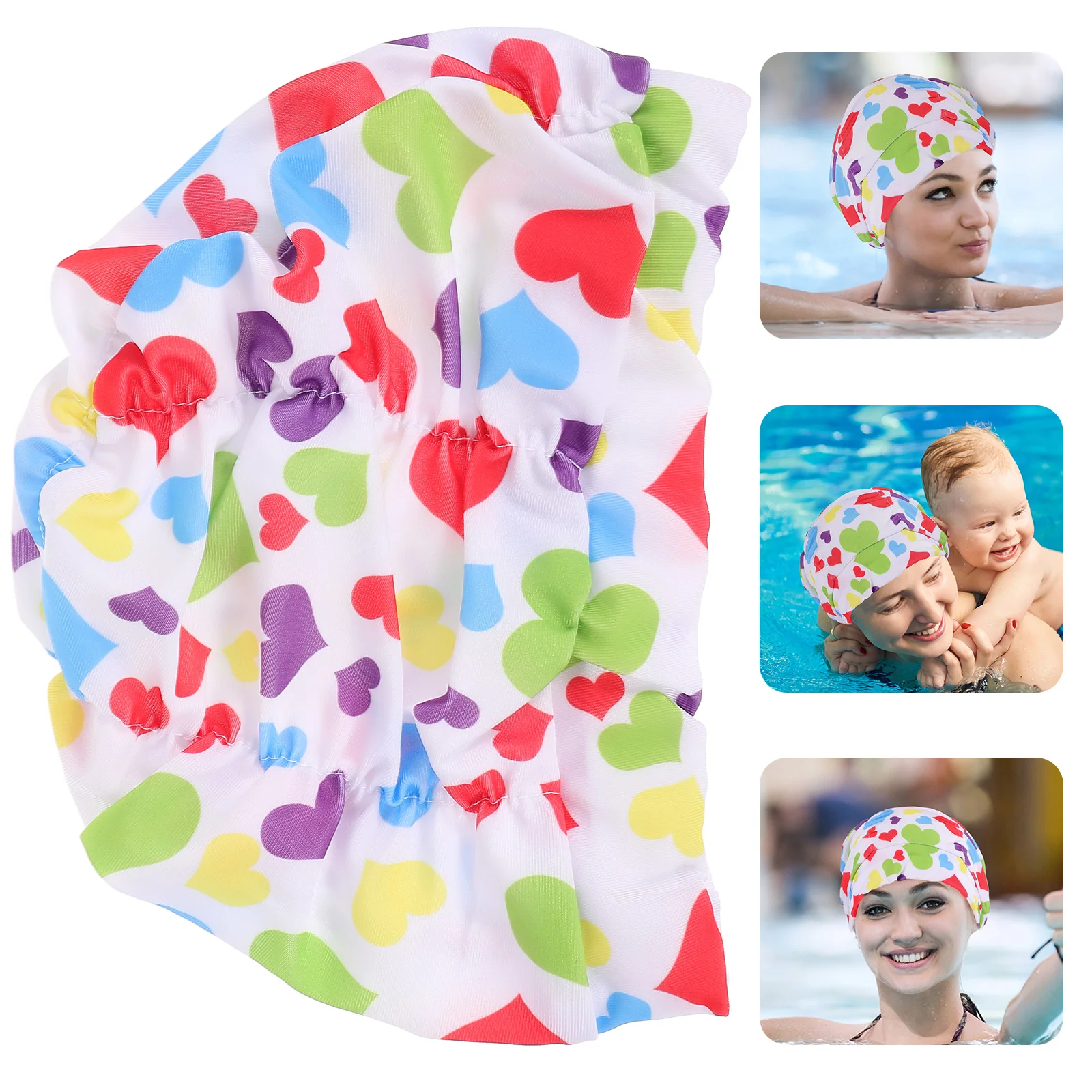 

Swimming Cap Friction Resistance Long Hair for Women Elastic Thick Hat Nylon Lightweight