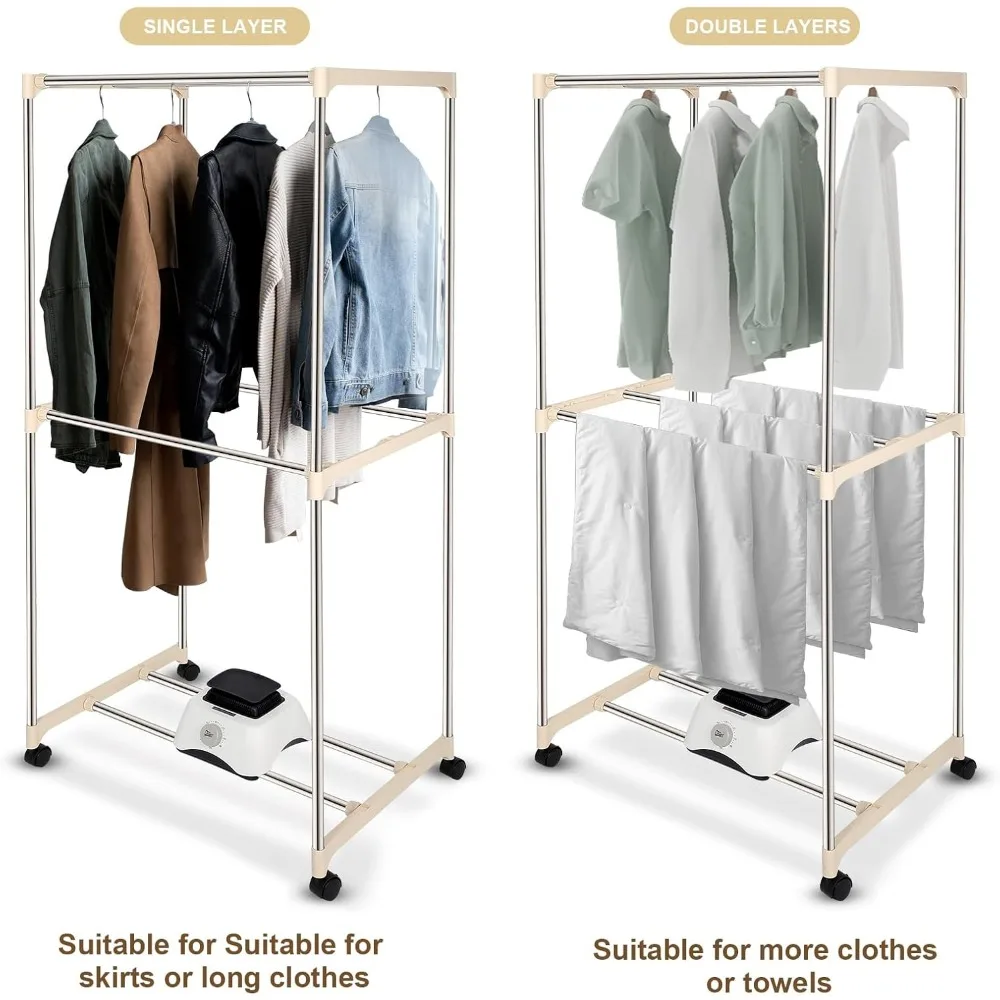 Machine de séchage de vêtements Uten, armoire de séchage de linge avec minuterie, support de séchage de vêtements électrique et sèche-linge pour appartements, maison