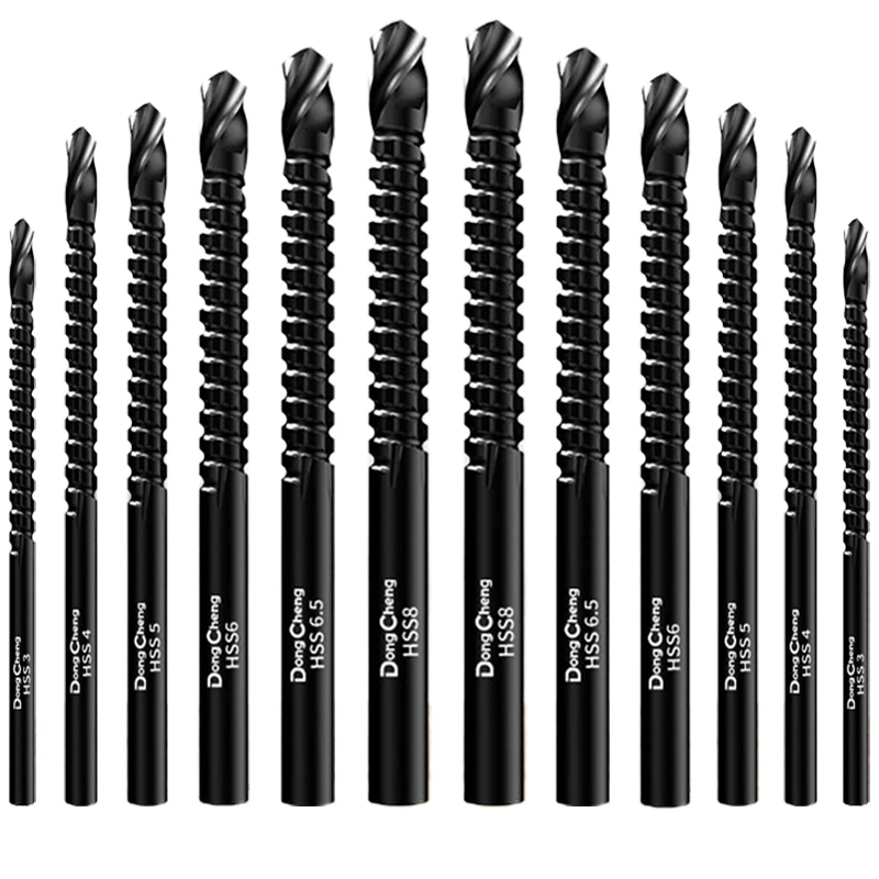 Serrated Twist Drill Bit Set Round Shank HSS 3/4/5/6/6.5/8mm Full Sizes for Wood Metal Plastic General Drilling Applications