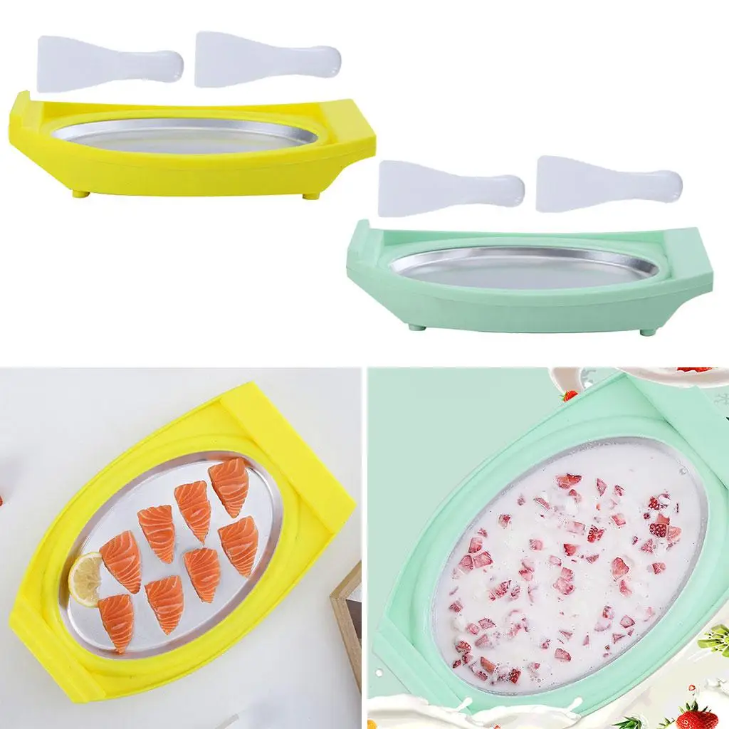 reusable-instant-ice-cream-maker-frozen-yogurt-pan-healthy-diy-kids-kitchen-sweetmeats-food-plate-food-grade-tray-summer