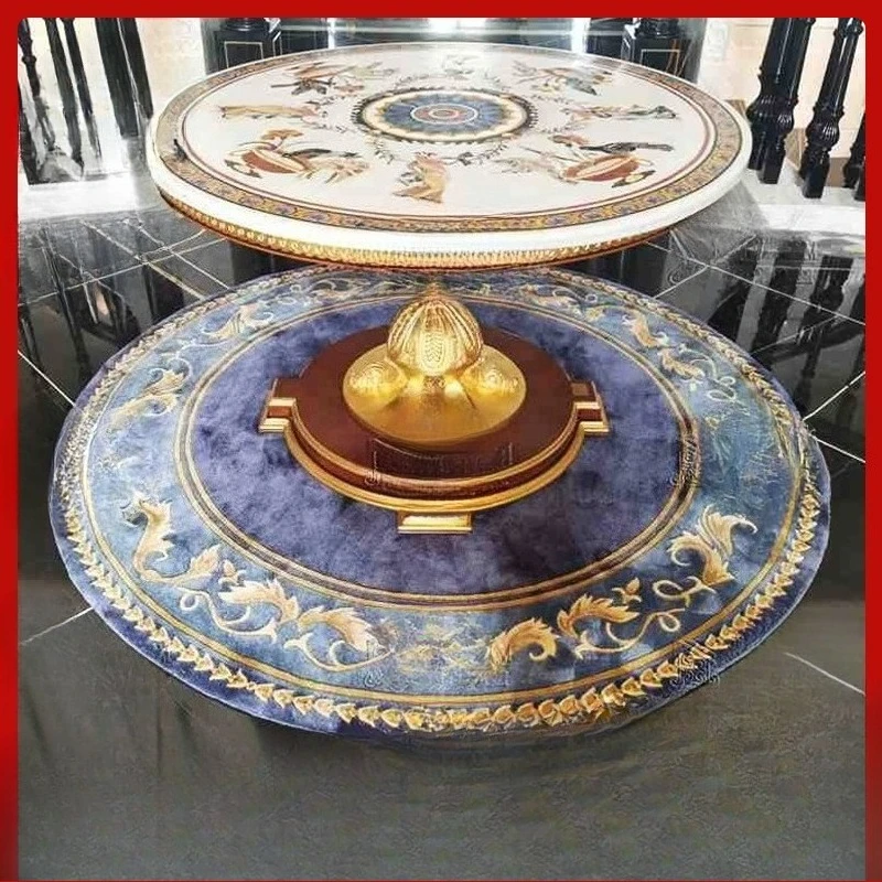 

Ковер из бамбукового волокна, легкий роскошный круглый коврик для фортепиано