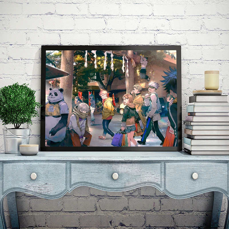 انمي ياباني Jujutsu Kaisen الجدار ملصق فني Satoru Gojo Yuji Itadori خلفيات غرفة المعيشة غرفة نوم ديكور المنزل قماش اللوحة #4