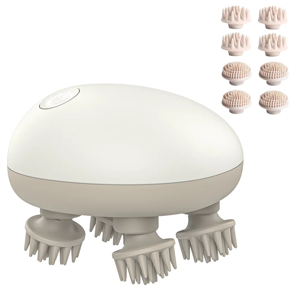 Electric Scalp Massager Head Stress Relax 5 in 1 Kneading 128 Massage Nodes Waterproof Hair Relaxing Massage Comb