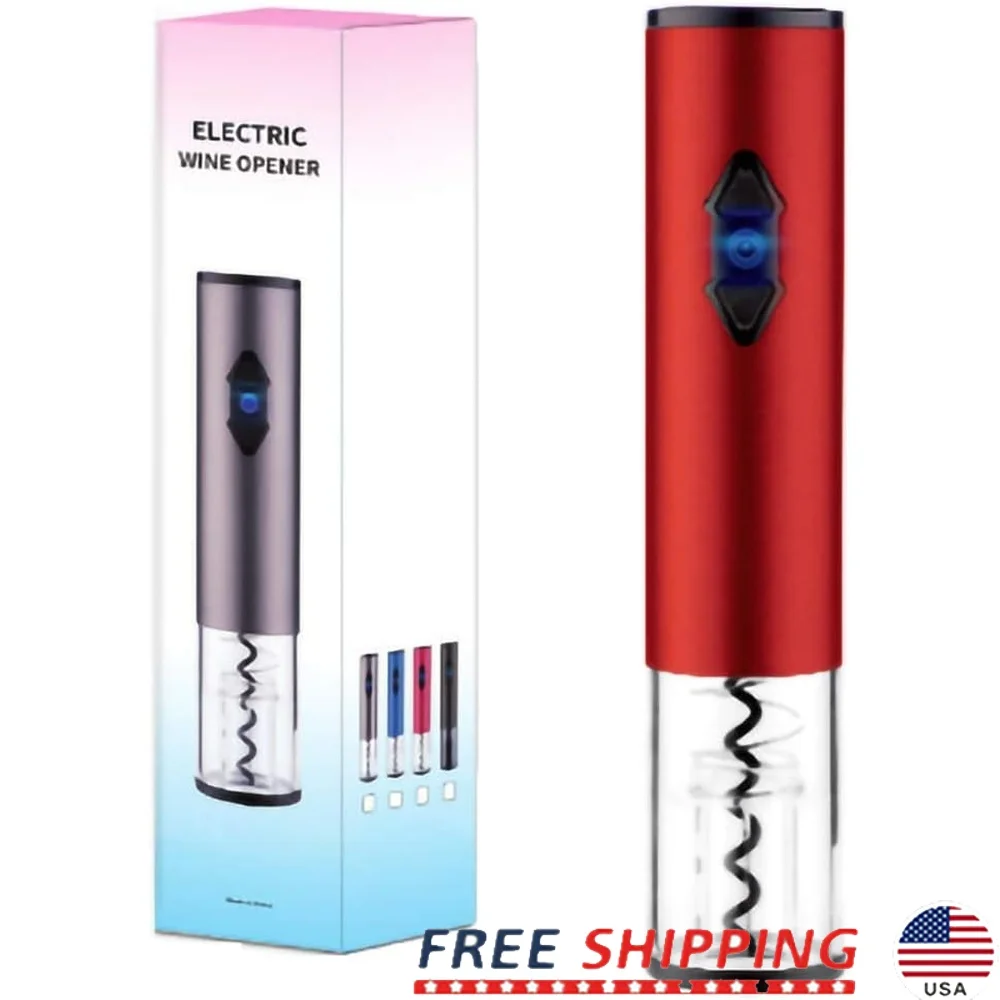 

Electric Automatic Cordless Wine Opener Battery Operated Corkscrew with Foil Cutter Gift Kit Housewarming Parties