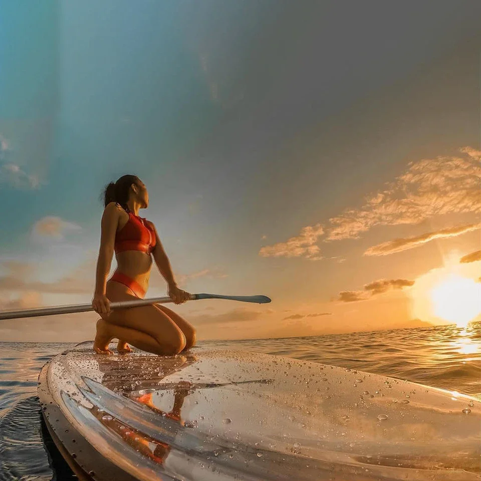 

Stock Available Clear Transparent SUP Paddle Board Clear Sup Stand up Paddle Board Surfing Paddleboard