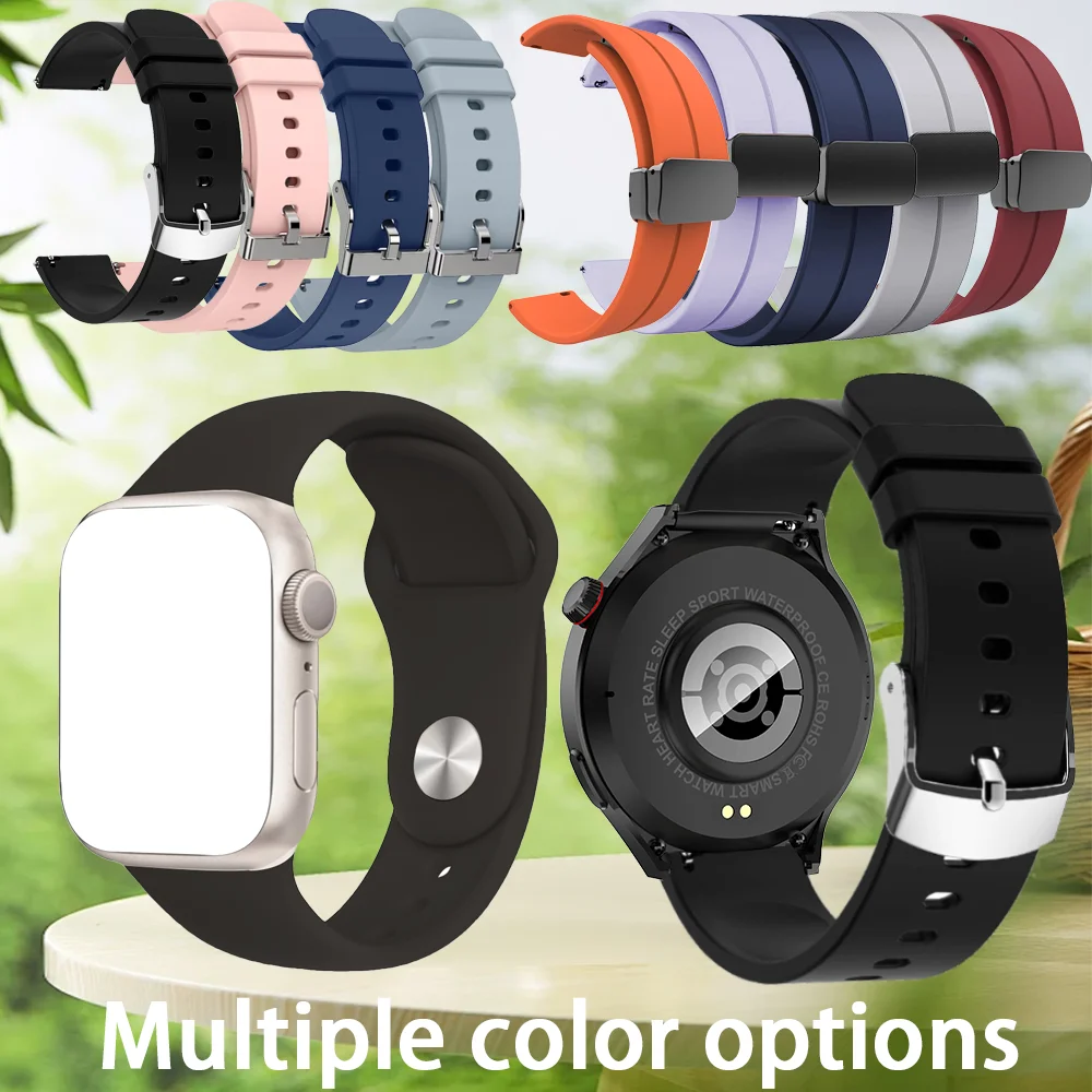 

Adjustable silicone smartwatch strap, magnetic strap, fashionable and versatile, suitable for 10/9/8/7 series -22mm