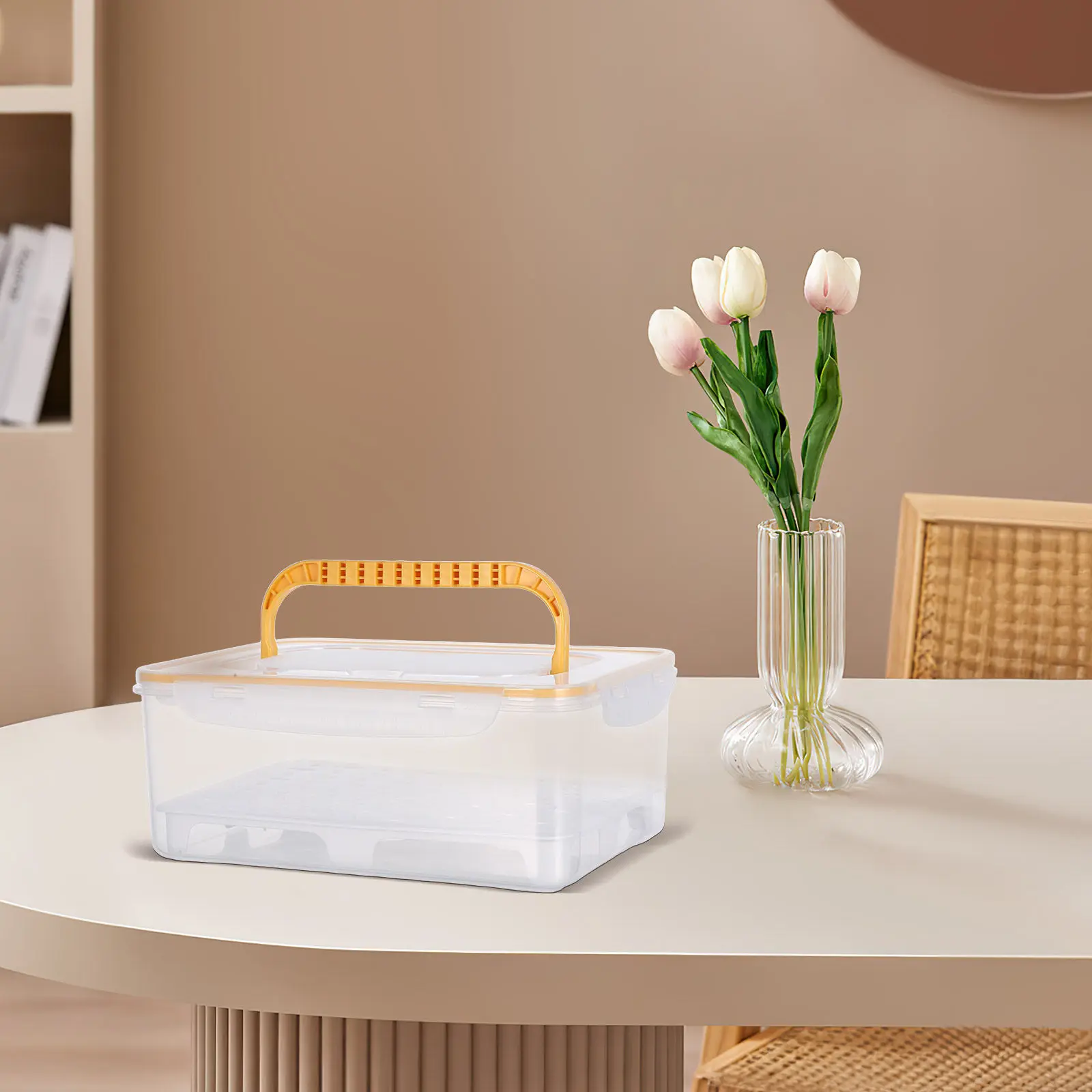 

Sturdy Glassware Storage Case with Dividers for Shot Glasses Wine Cups Dustproof Protection Kitchen Bar Dining Room Display