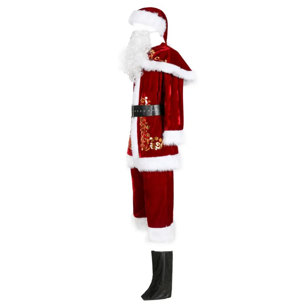 Men's Santa Claus cosplay Costume Father Christmas Fancy Dress New Year Xmas Outfit Suit Adult Man Christmas Costumes