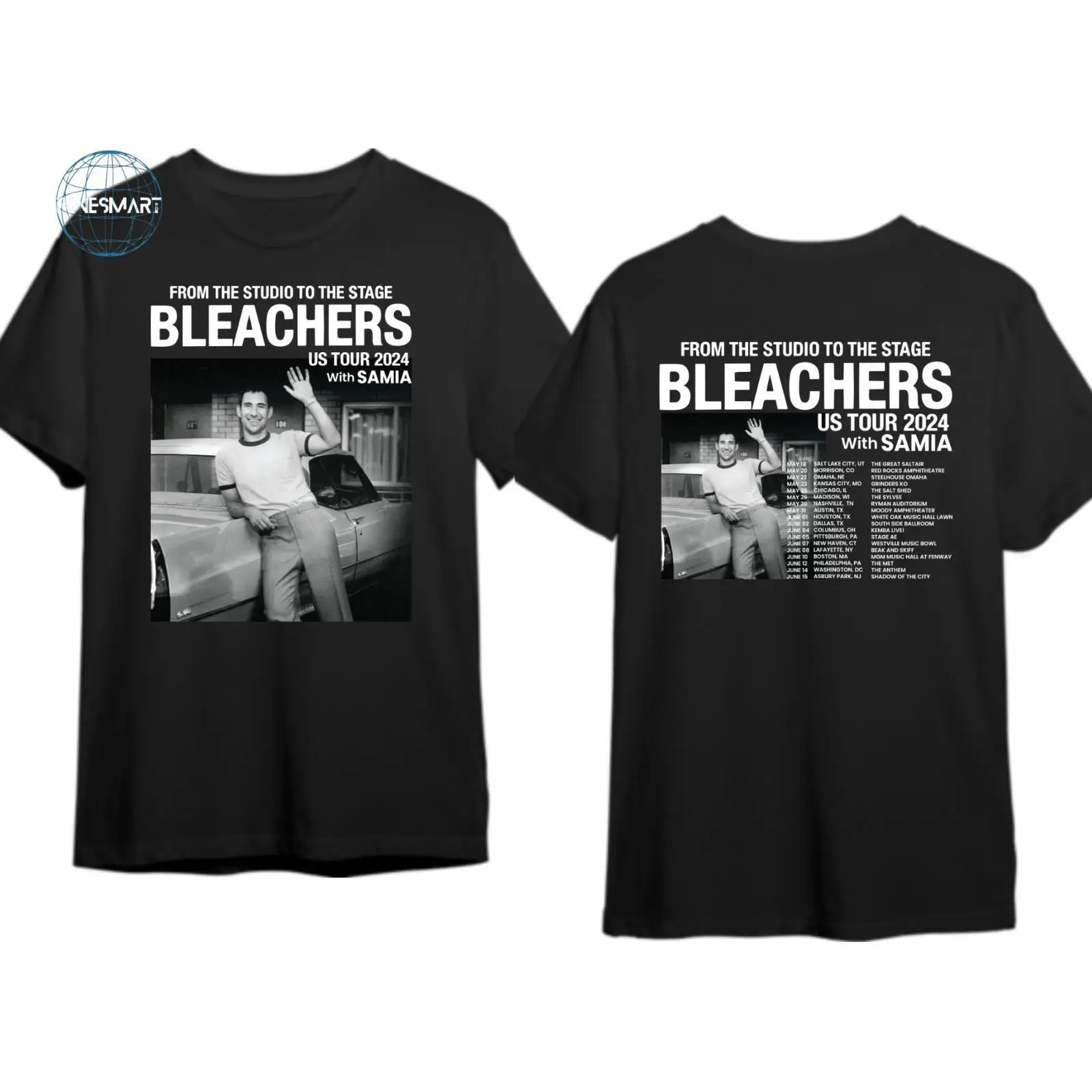 Футболка Bleachers US Tour 2024, веер Bleachers 2024