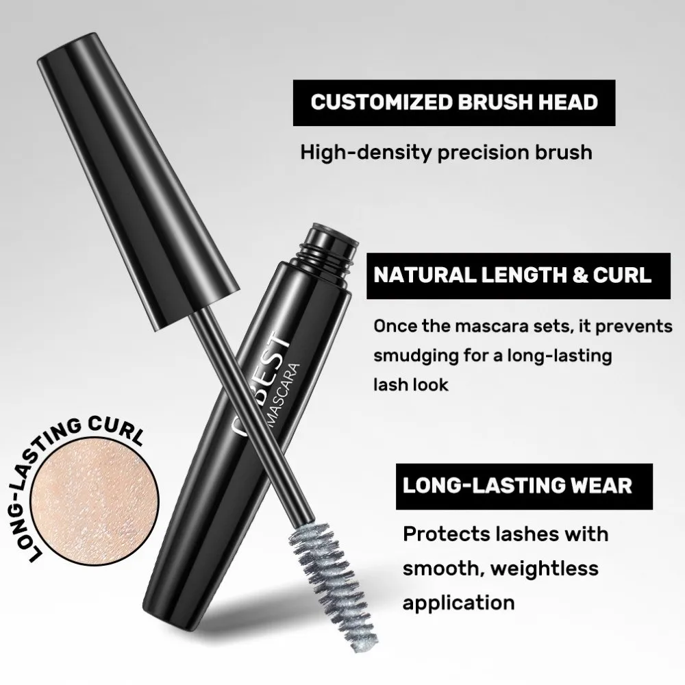 5 Colors Diamond Mascara Galaxy Sequins Waterproof Glitter Eyelash Brush Fast Drying Shining Curling Thick Mascara