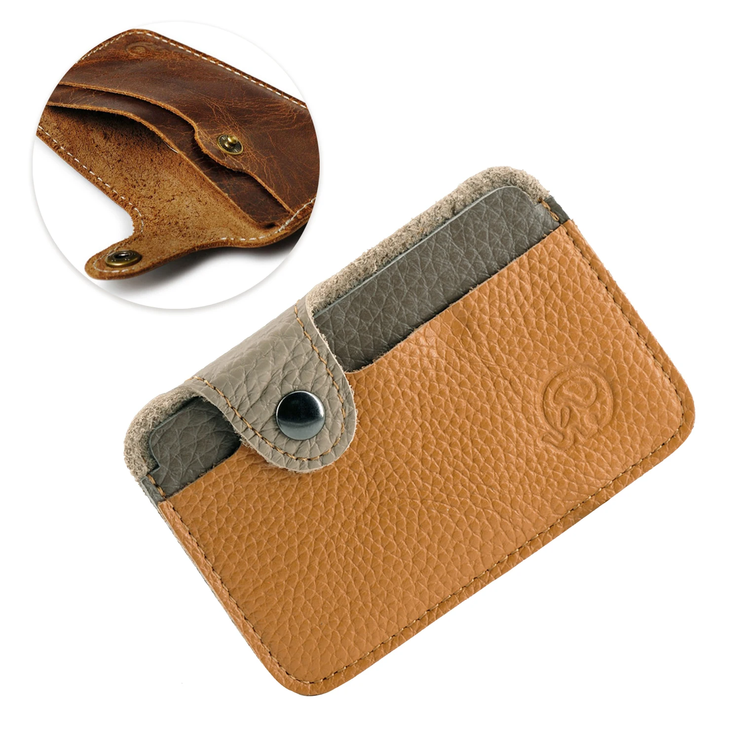 

Vintage Genuine Leather Card Holder Oil Waxy Leather Credit Card Wallet Cases Unisex Slim Card Bag