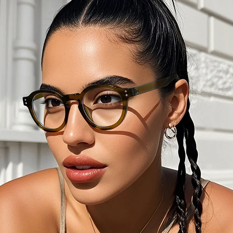 

Classic Rivet Vintage Round Sunglasses Women For Men Luxury Brand Designer Sun Glasses Punk Popular Outdoor Driving Shades UV400