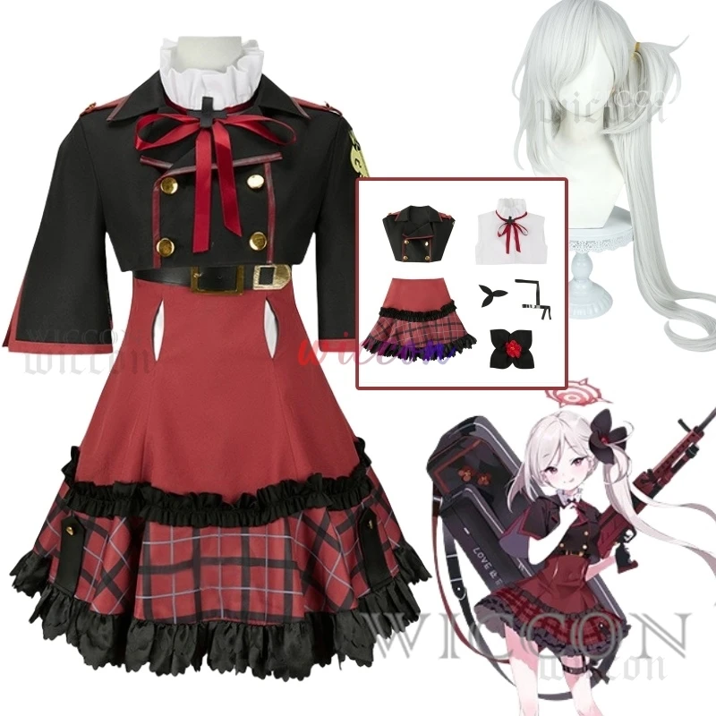 Asagi Mutsuki Cosplay Costume Game Blue Archive Sweet Lovely Uniform Skirt Full Set with Wig Women Anime Role Play Clothing