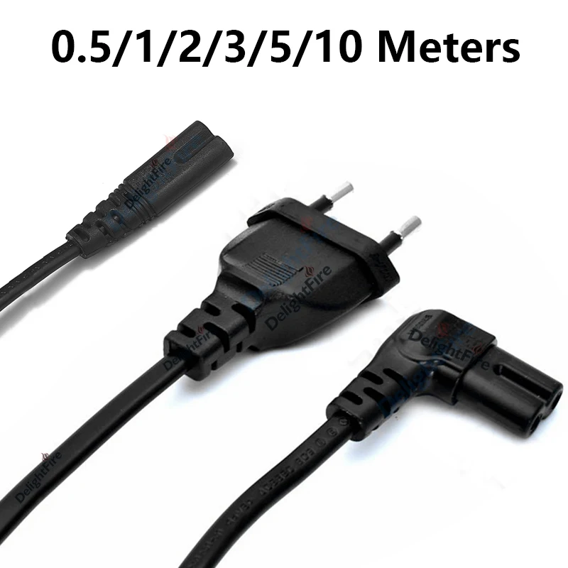 EU-Stromkabel IEC C7 AC-Netzteil Euro 2-poliges Verlängerungskabel für Laptop-Computer Canon Epson Drucker Radio Xbox PS4 TV