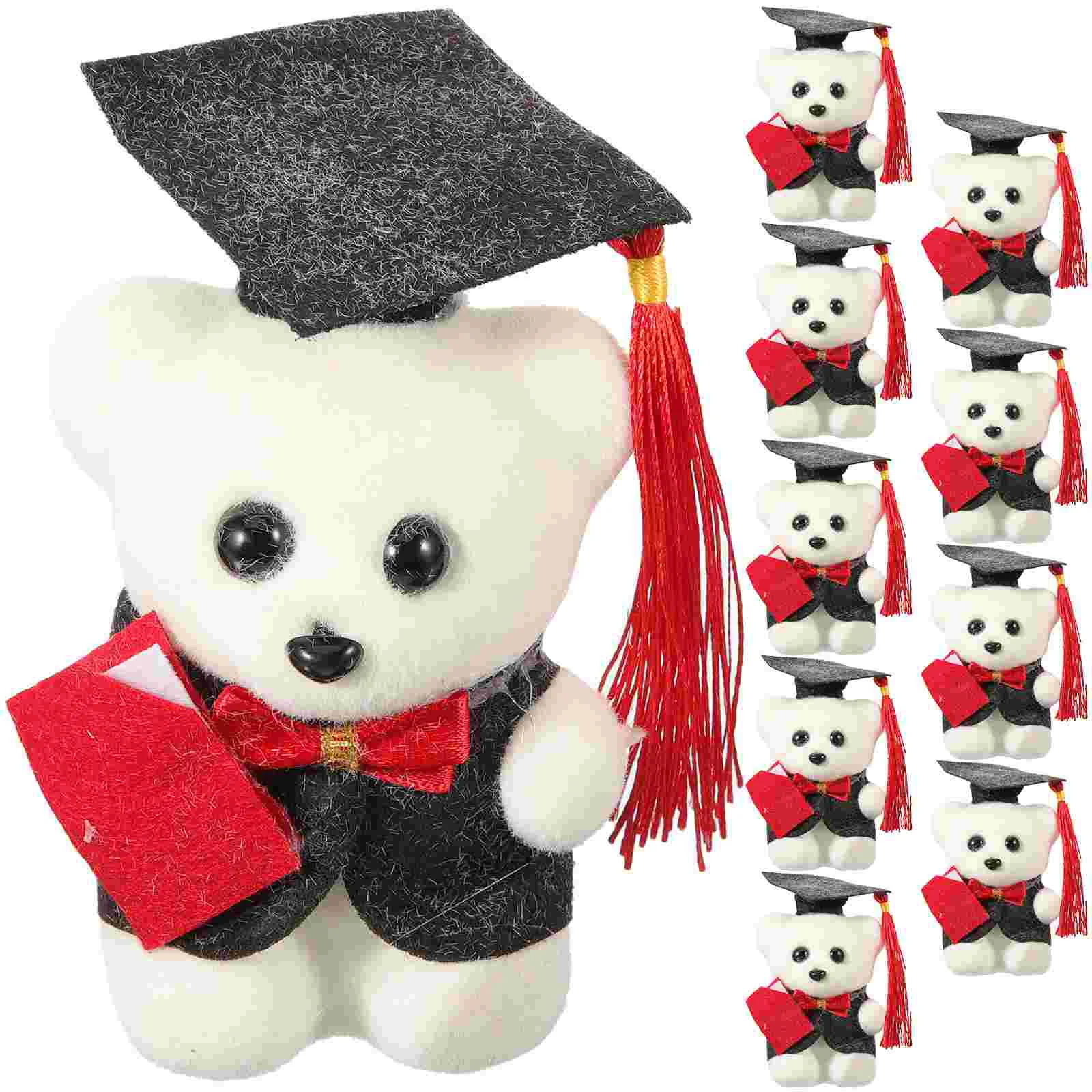 

10 Pcs Graduation Party Favors Stuffed Animal Panda Graduates Gift Accessories Bear Ceremony Ornaments