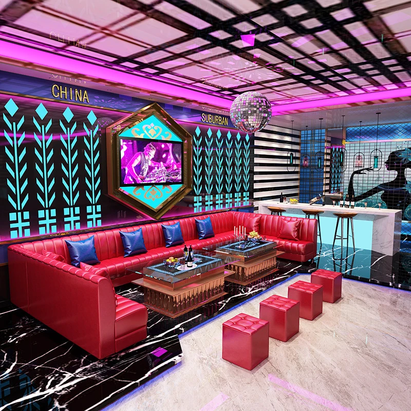 KTV Sofa, Booth, Nightclub Seating, Music-Themed Restaurant, Lounge Bar, Milk Tea Shop, U-Shaped Coffee Table And Chair Set