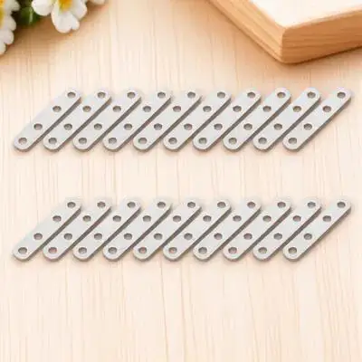 

20PCS 77mm Stainless Steel Straight Steel Brace Straight Metal Bracket Steel Straight Brace (Silver)