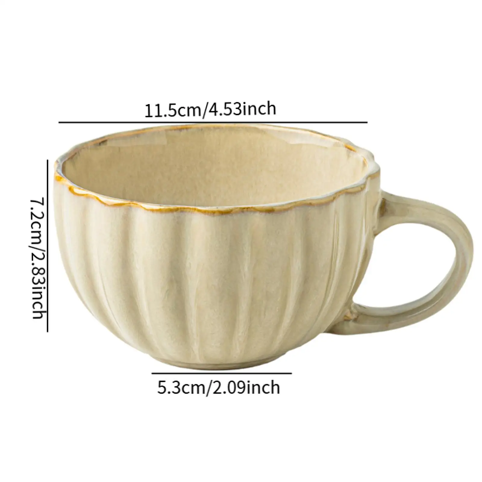 Ceramic Coffee Mug for Home or Work Rustic Hot Drinks Gift Novelty with Handle