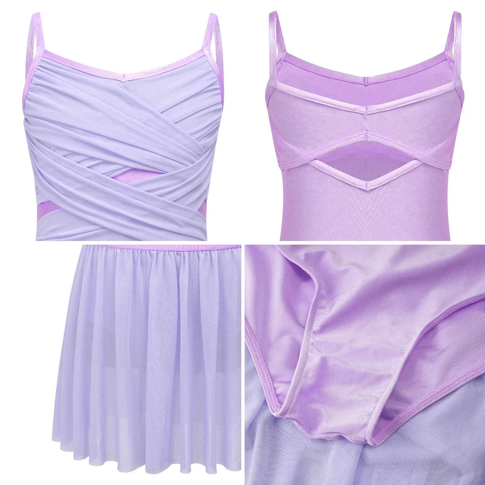 Modern Sleeveless Lyrical Dance Dress Contemporary Dancing Figure Skating Costume Kids Girls Ballet Gymnastics Leotard Dresses