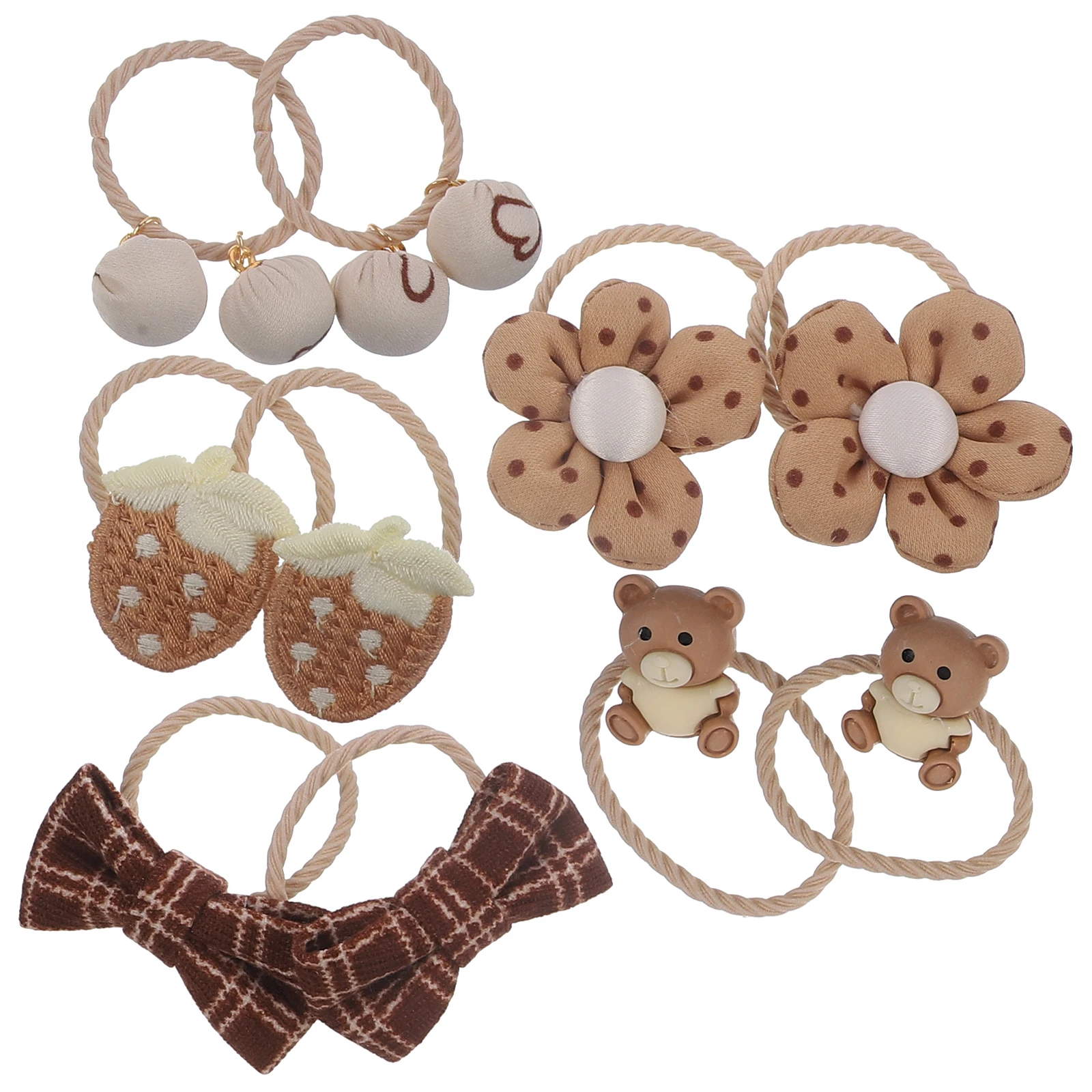 

Elastic Hair Ties Decorative Ponytail Holders for Little Girl Dots Bow Flower Bear Girls Accessories Birthday Party