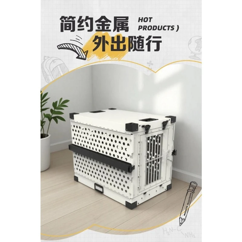 Pet Cage Medium Dog Small Household Outdoor Rainproof Aluminum Alloy Car Foldable Outdoor Dog Cage Large