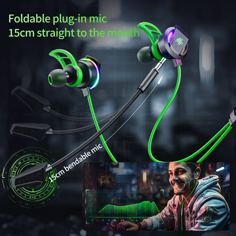 PLEXTONE RX3PLUS gaming earphones in ear cable earplugs TypeC with microphone, esports PUBG, sound recognition CSGO