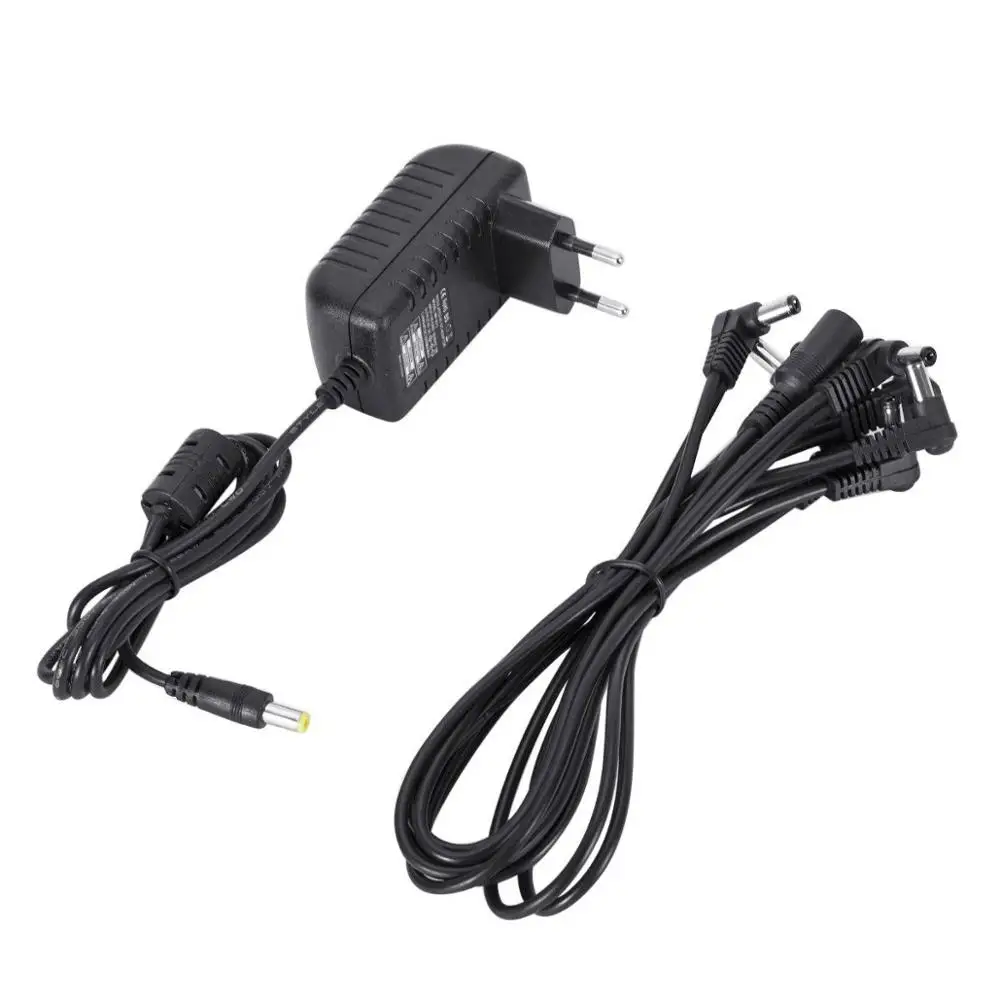 9V 1A /9V 2A/18V 1A  Guitar Pedal Power Supply Adapter Converter EU/US/UK plug with 8-Way Cable Daisy Chain