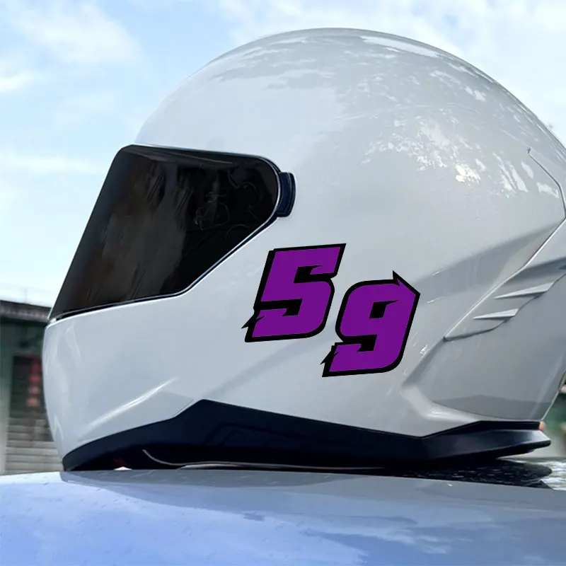 1PC Purple Arabic Numerals Motorcycle Stickers Waterproof for DIY Motorbike Fuel Tank Front Fairing Scooter Helmet Vinyl Decals view 5