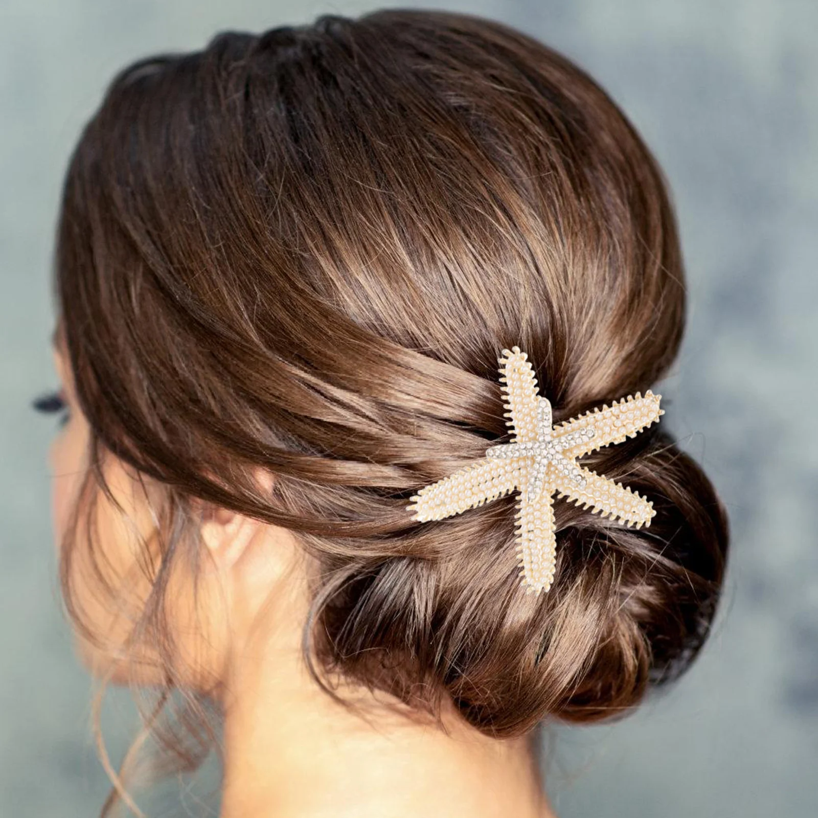 

Elegant Pearl Hair Clip Ocean Sea Star Hairpin Barrette for Ponytail Updos Half Up Hairstyles Mermaid Bridal Hair Accessory