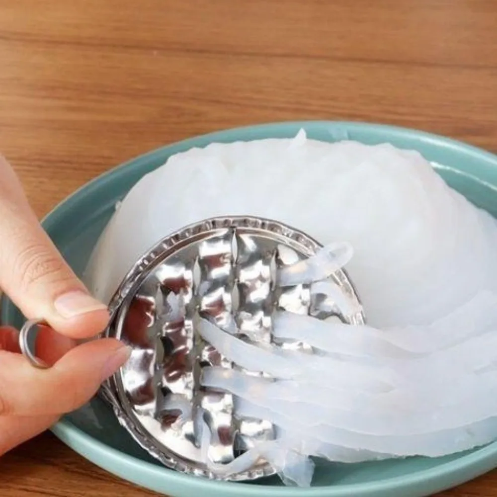 Stainless Steel Bean Jelly Scraper Manual Multifunctional Cold Noodle Scraper Wear Resistant Jelly Scraping Tool Kitchen Gadgets