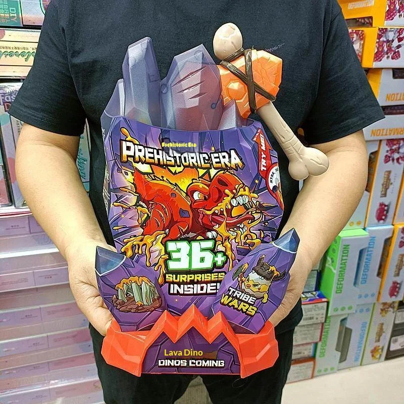 Lava Dinosaur Prehistoric Era Tribe Wars Blind Box 36+ Surprises Inside Assembly Dinosaur Figures Kids Surprise Egg Toy