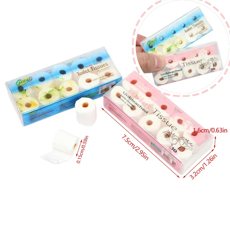 Mini rouleau essuie-tout en papier pour maison de courses, tissu hygiénique, décoration de maison de poupées, accessoires HODecor, modèle 1/12